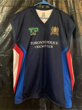 Toronto Navy Men’s Cricket Jersey with Red and Blue Accents